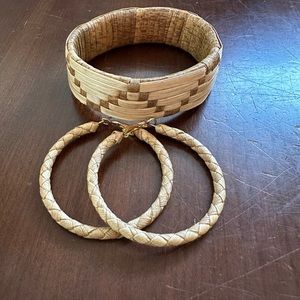 Lauhala earring bangle bundle